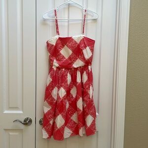 Boden pink and white dress